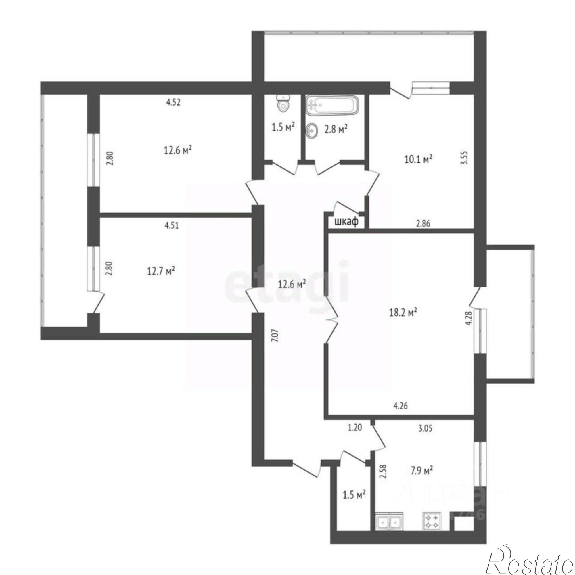 Купить квартиру за 12 490 000 рублей на проспект Ленина, 49