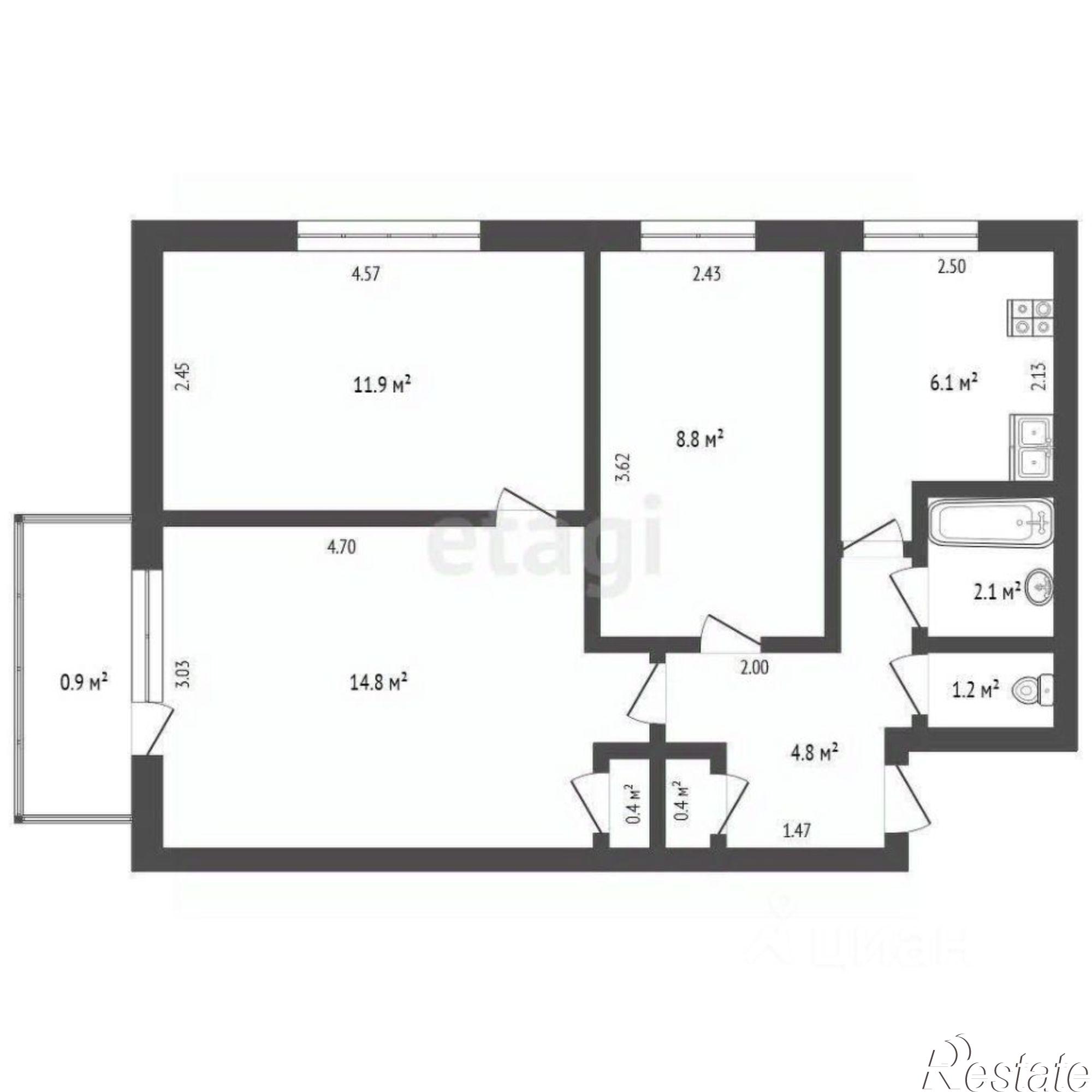 Купить квартиру за 8 300 000 рублей на улица 9-го Мая, 47Б