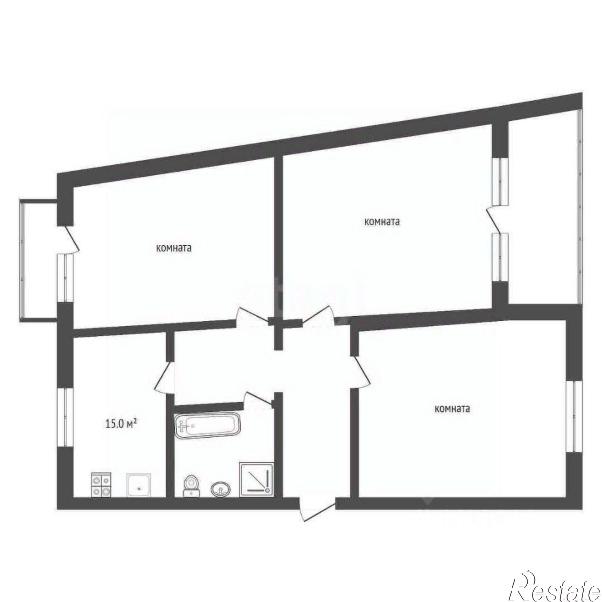 Купить квартиру за 15 400 000 рублей на ул Перекопская, 15