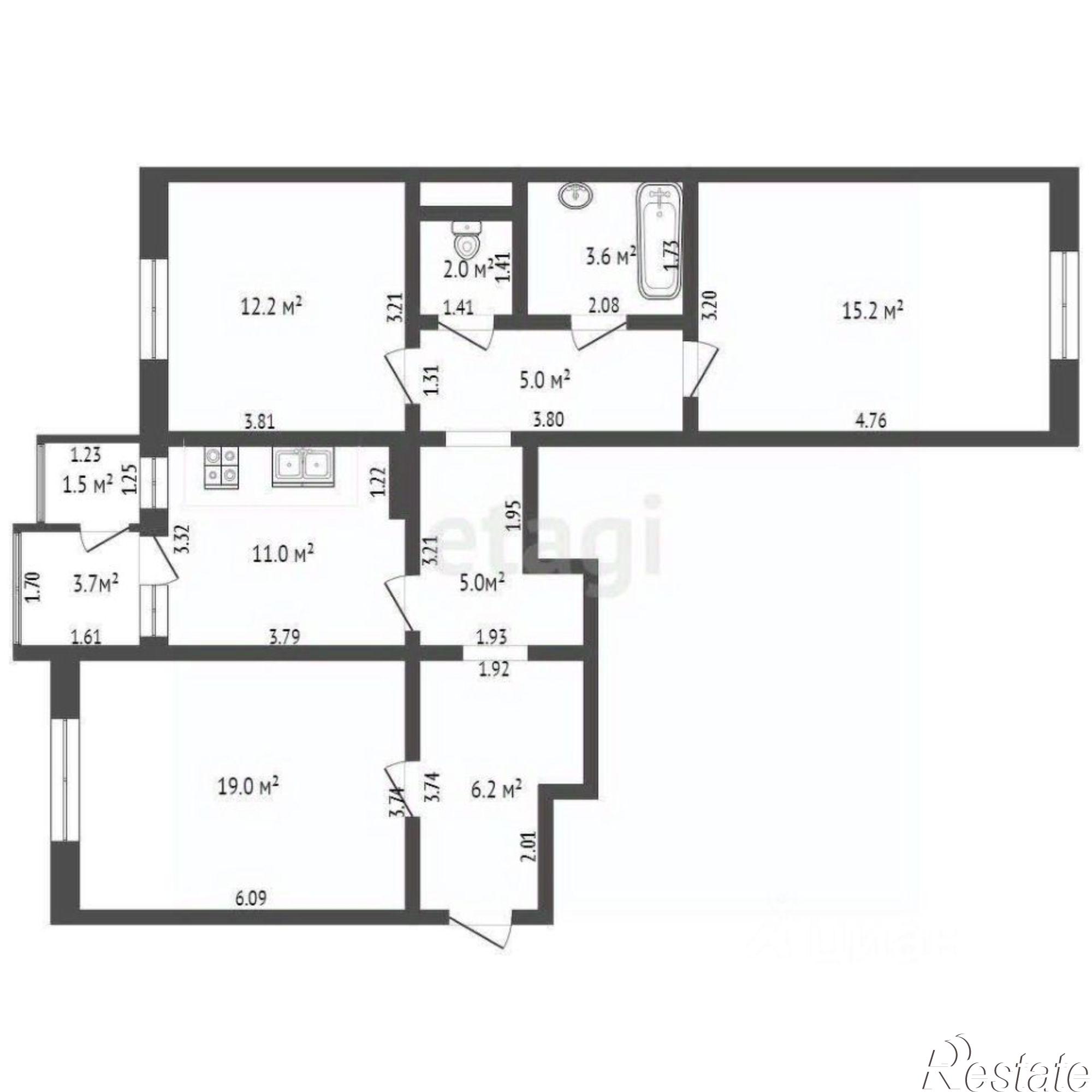 Купить квартиру за 9 800 000 рублей на ул им.9-го Мая, 76а