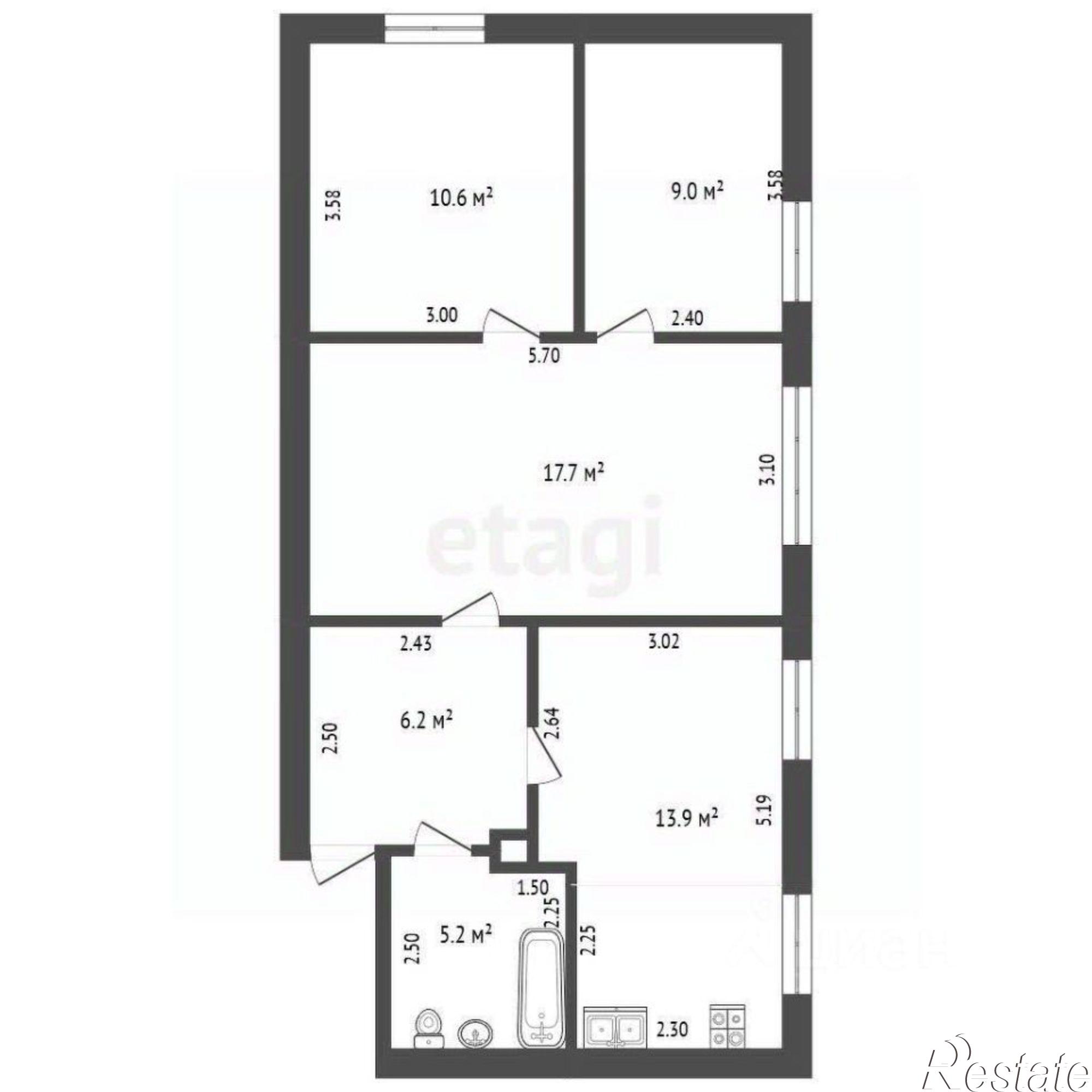 Купить квартиру за 10 500 000 рублей на улица Некрасова, 70