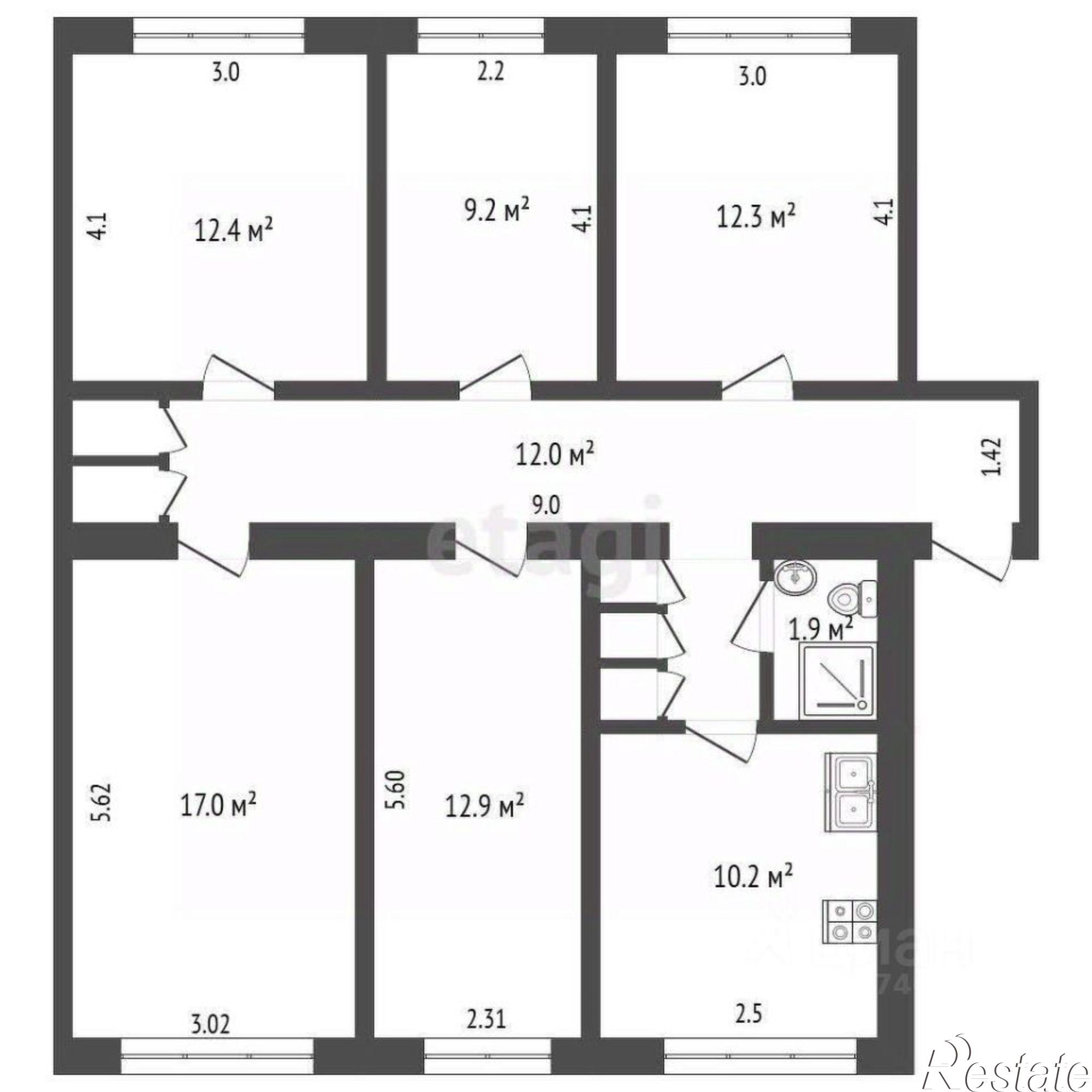Купить квартиру за 13 390 000 рублей на улица 13-го Ноября, 42