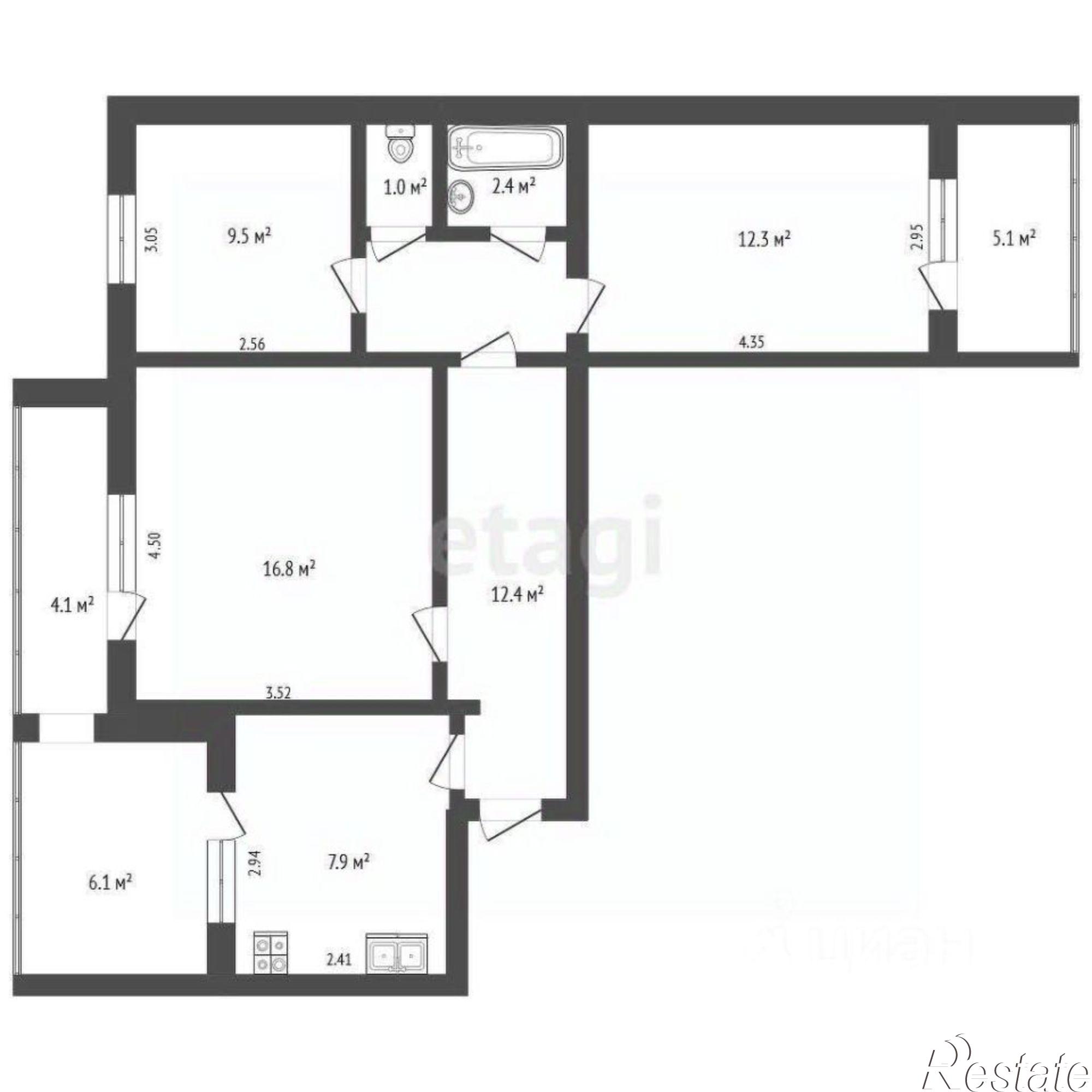 Купить квартиру за 11 500 000 рублей на ул им.9-го Мая, 76а