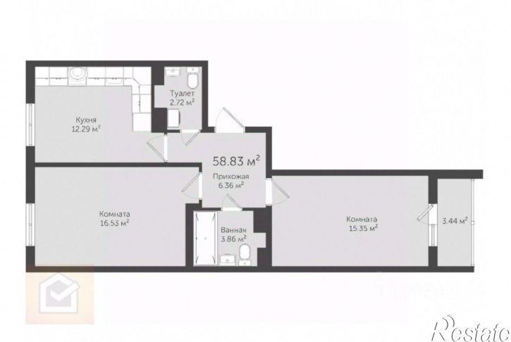 2-комн квартира улица 60 лет ВЛКСМ, 31 к4,  д. 31 к4