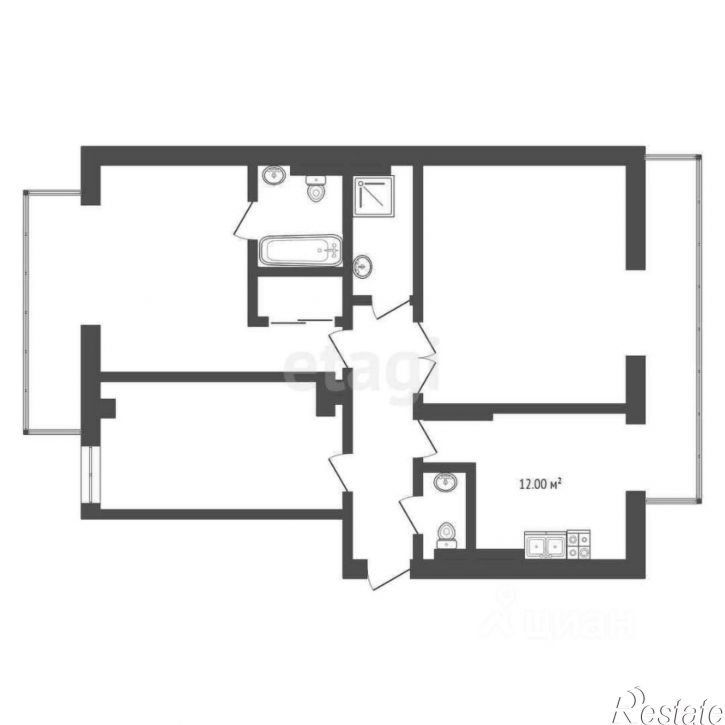 3-комн квартира ул им.9-го Мая, 76а,  д. 76а
