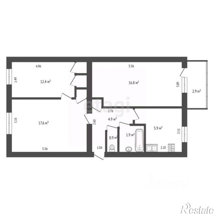 3-комн квартира улица Некрасова, 92,  д. 92