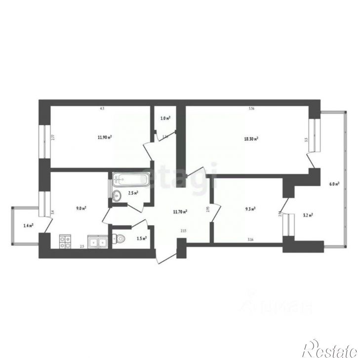 3-комн квартира проспект Победы, 38,  д. 38