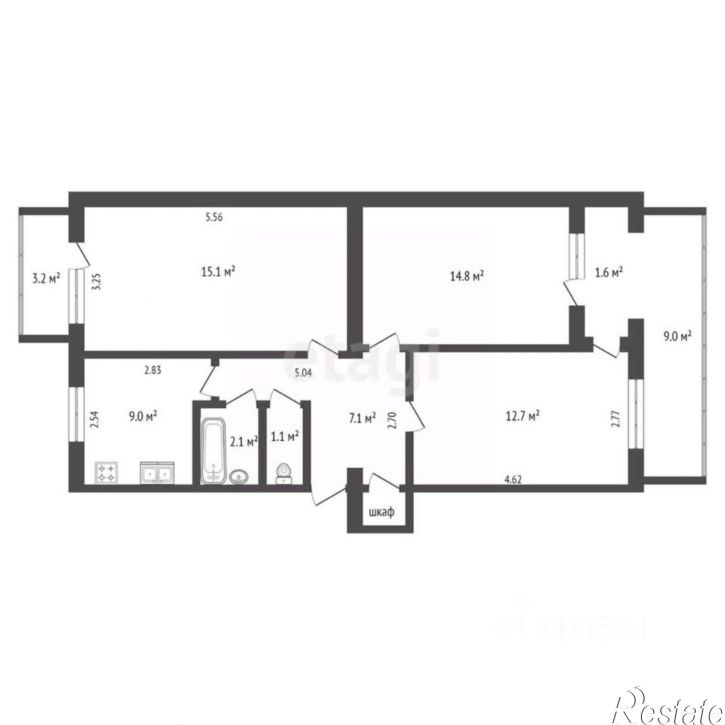 3-комн квартира ул Некрасова, 70,  д. 70