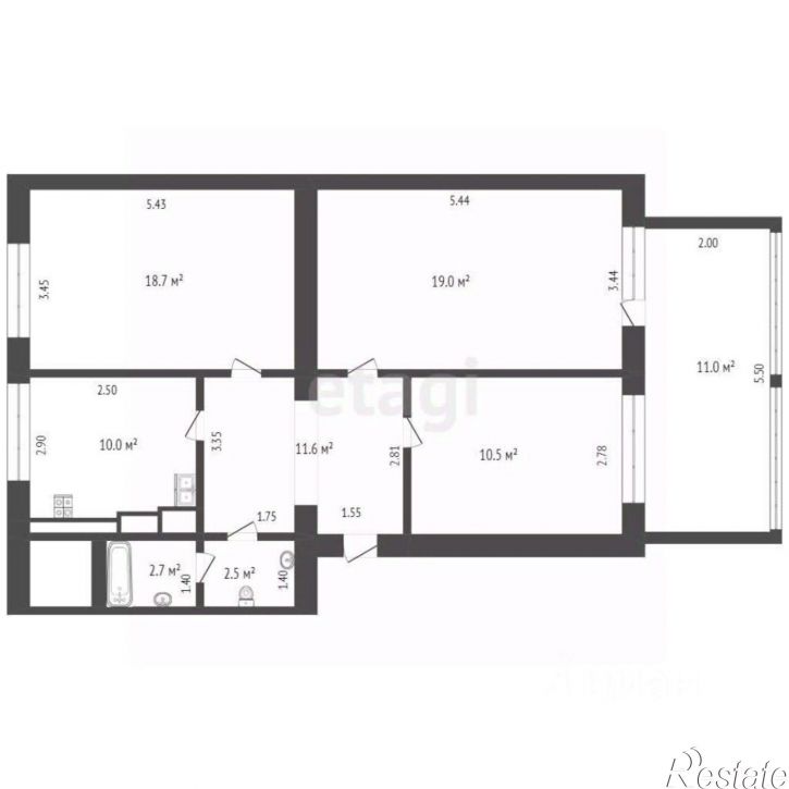 3-комн квартира ул Перекопская, 15,  д. 15