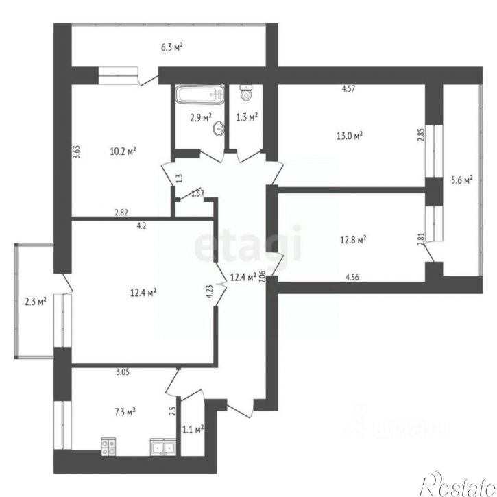 4-комн квартира проспект Победы, 38,  д. 38