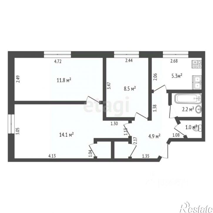 3-комн квартира ул Школьная, 13,  д. 13