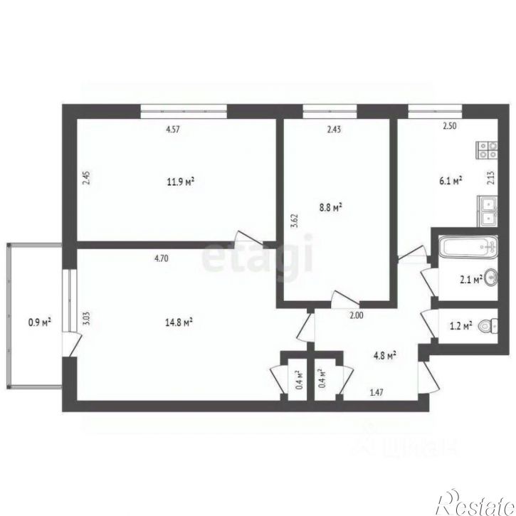 3-комн квартира улица 9-го Мая, 47Б,  д. 47Б