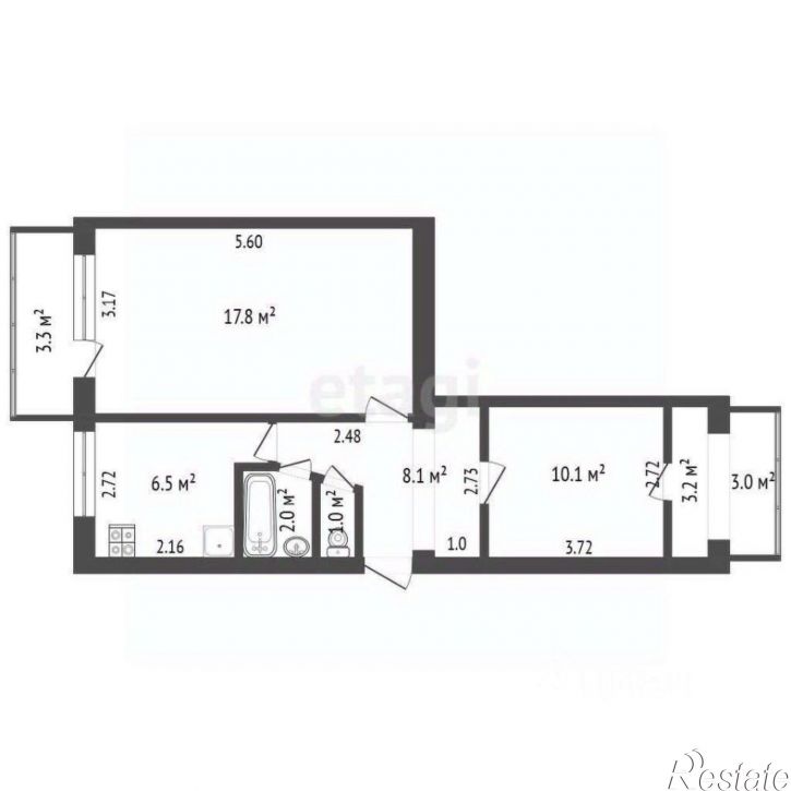 2-комн квартира ул Некрасова, 70,  д. 70