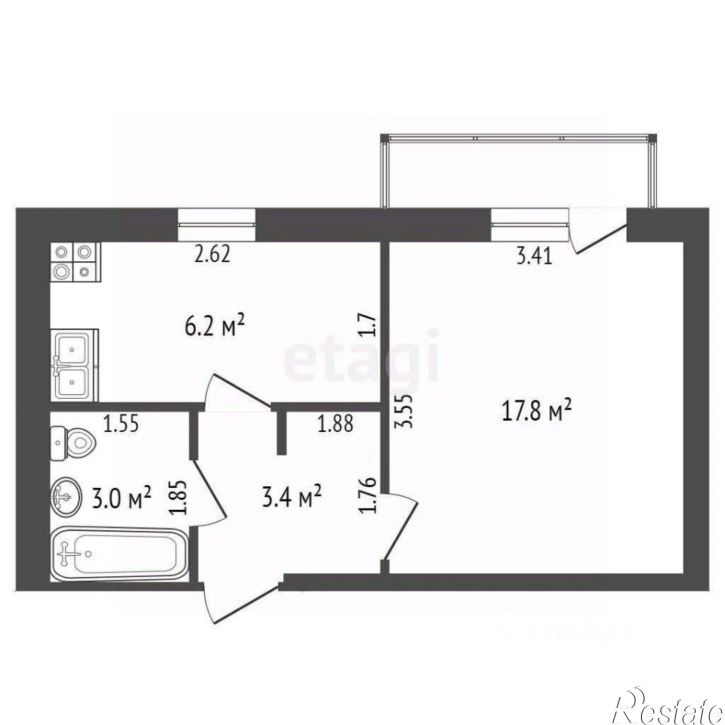 1-комн квартира ул им.9-го Мая, 76а,  д. 76а
