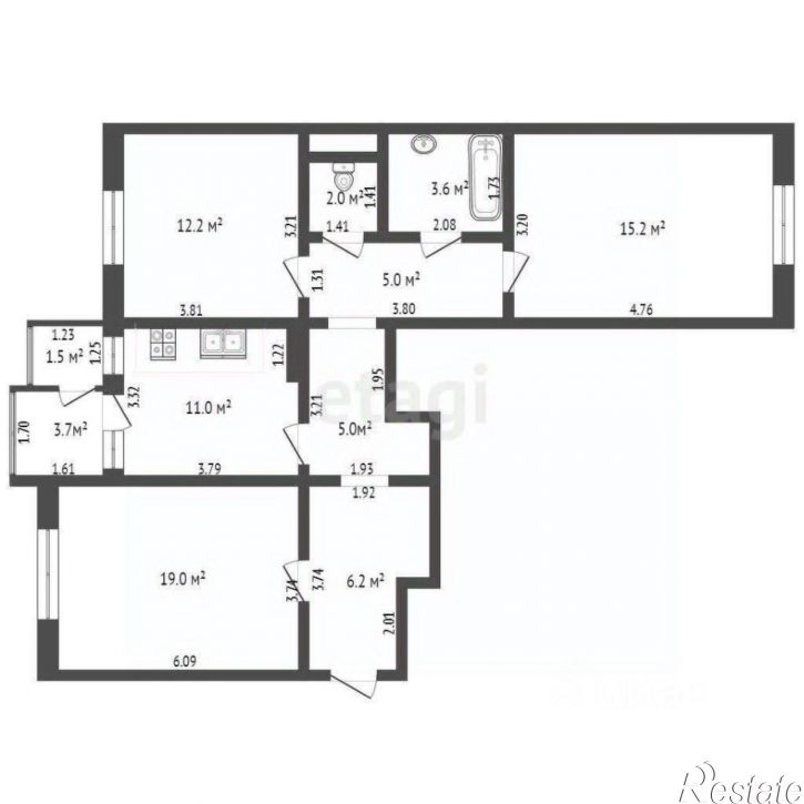 3-комн квартира ул им.9-го Мая, 76а,  д. 76а