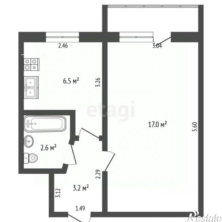 1-комн квартира проспект Мира, 3,  д. 3