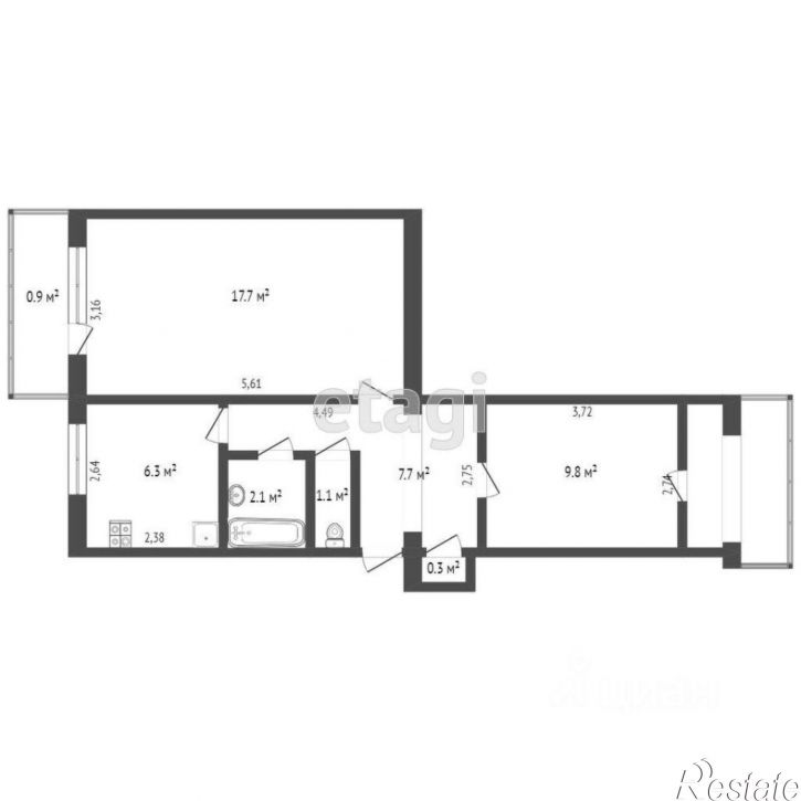 2-комн квартира ул им.60-летия ВЛКСМ, 26,  д. 26
