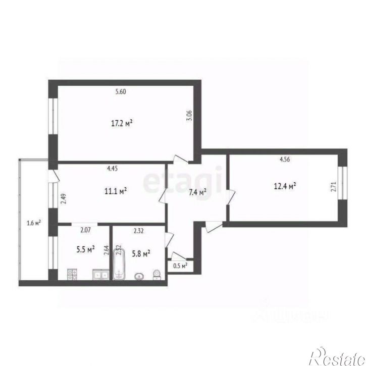 3-комн квартира ул Демышева, 99,  д. 99