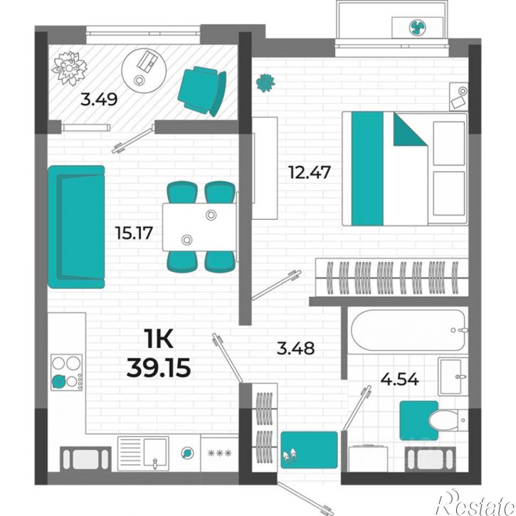 1-комн квартира в новом доме улица 60-летия СССР, 10,  д. 10