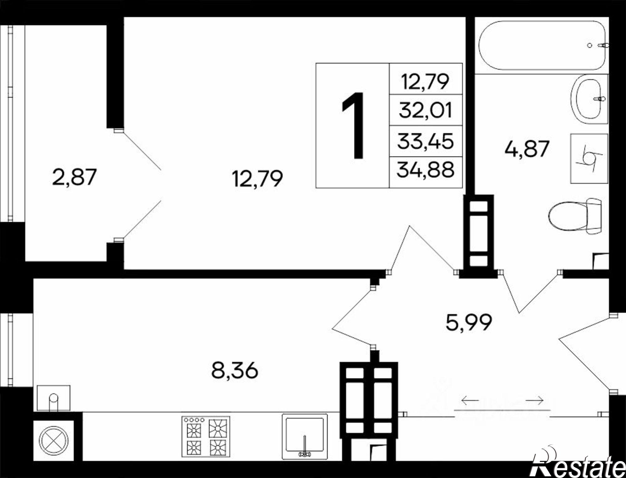 Купить квартиру за 6 278 400 рублей на улица Согласия, 31