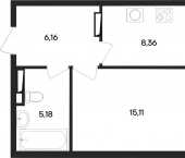 1-комн, 37 кв м, этаж 4/4 городской округ Евпатория