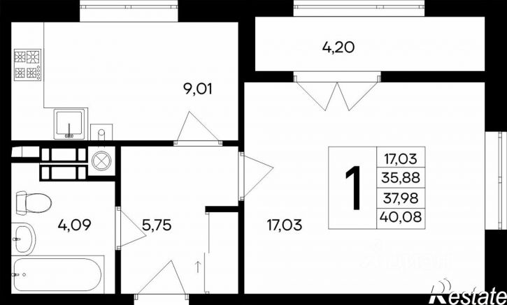 1-комн квартира в новом доме ул Согласия, 39,  д. 39