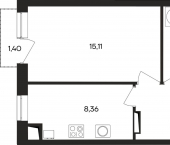 1-комн, 37 кв м, этаж 1/4 городской округ Евпатория
