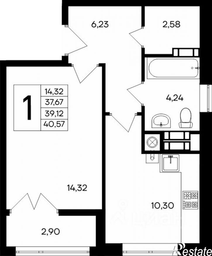 1-комн квартира в новом доме улица Согласия, 23,  д. 23