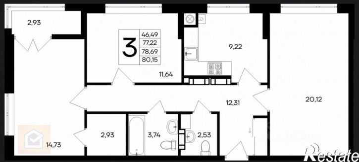 3-комн квартира улица Согласия, 41,  д. 41