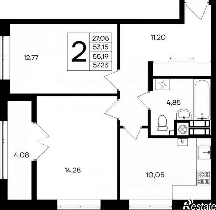 2-комн квартира в новом доме ул Согласия, 25,  д. 25