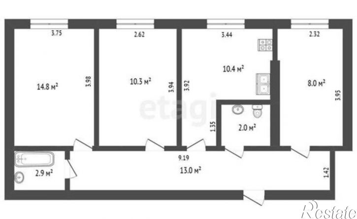 3-комн квартира Черноморское шоссе, 4А,  д. 4А