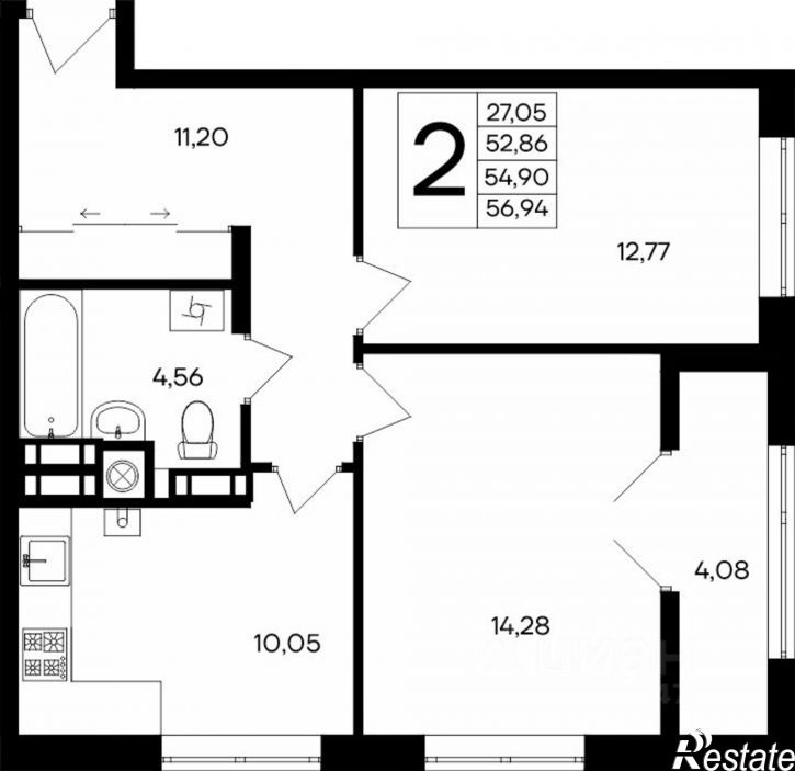2-комн квартира в новом доме ул Согласия, 31,  д. 31