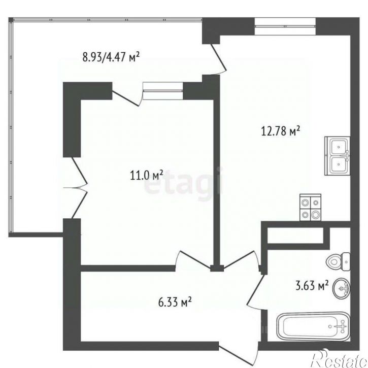 1-комн квартира улица 60-летия СССР, 22 к3,  д. 22 к3