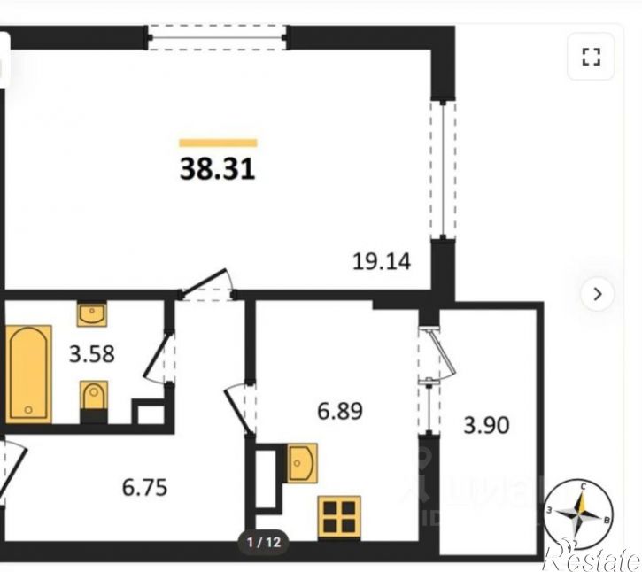1-комн квартира улица Согласия, 28,  д. 28