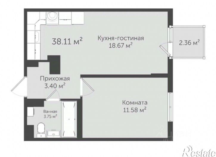 1-комн квартира улица 60-летия Октября, 23,  д. 23