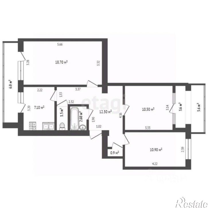 3-комн квартира ул Зеленая, 3,  д. 3