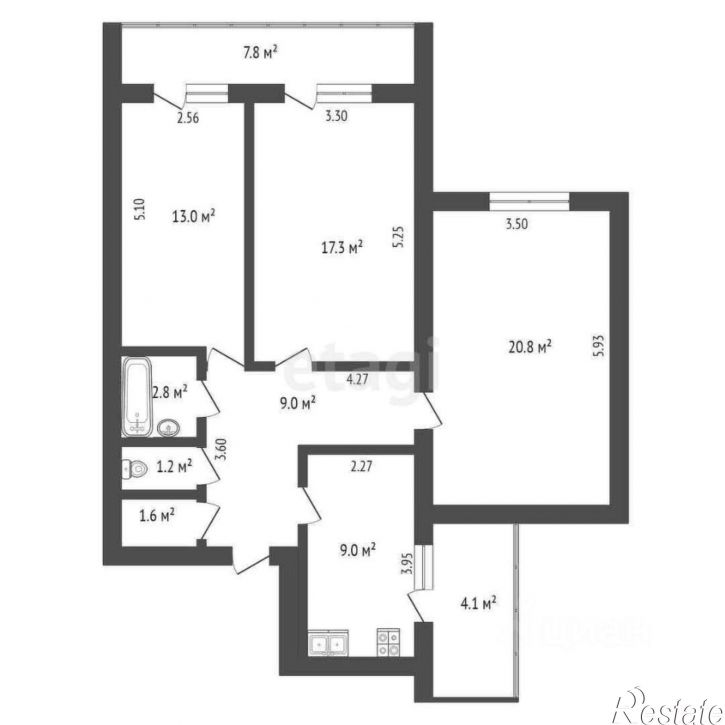 3-комн квартира улица 9-го Мая, 3,  д. 3