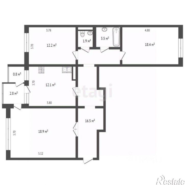 3-комн квартира ул им.9-го Мая, 45А,  д. 45А