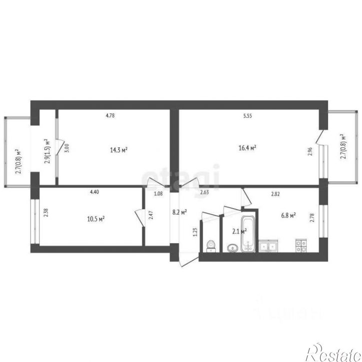 3-комн квартира Новосёловская улица, 3,  д. 3