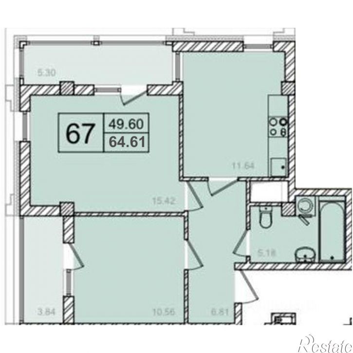 2-комн квартира проспект Победы, 4,  д. 4