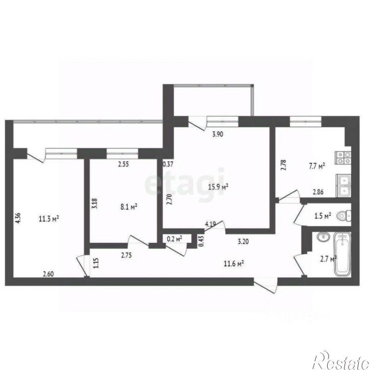 3-комн квартира ул Чапаева, 73,  д. 73