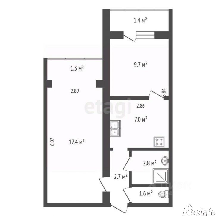 2-комн квартира ул Аллея Дружбы, 105,  д. 105