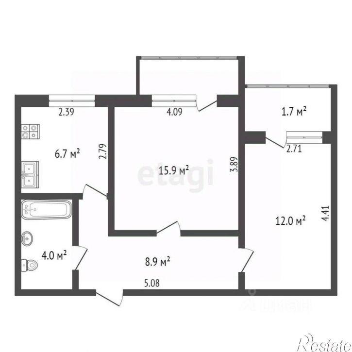 2-комн квартира ул Чапаева, 55,  д. 55