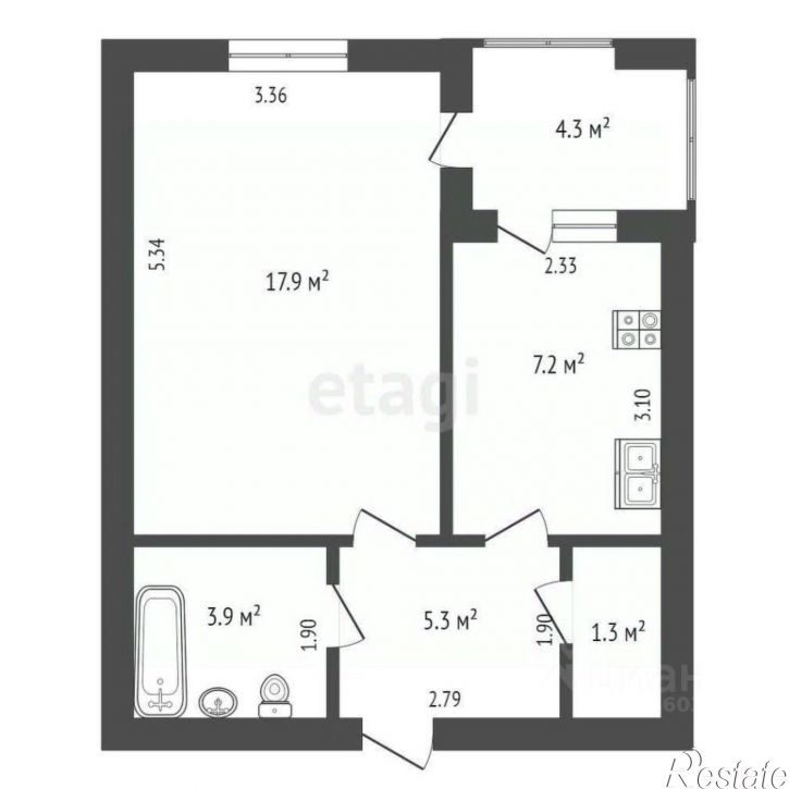 1-комн квартира пр-кт Победы, 38,  д. 38