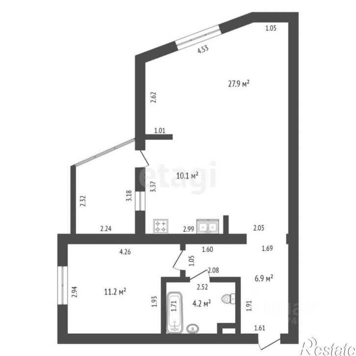 1-комн квартира проспект Ленина, 49,  д. 49
