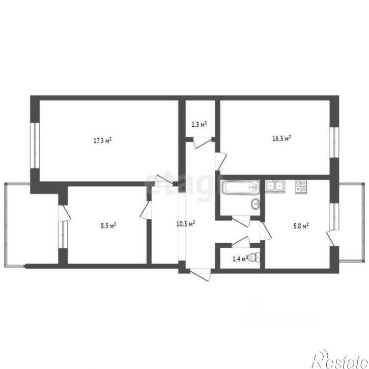 3-комн квартира ул им.9-го Мая, 39в,  д. 39в