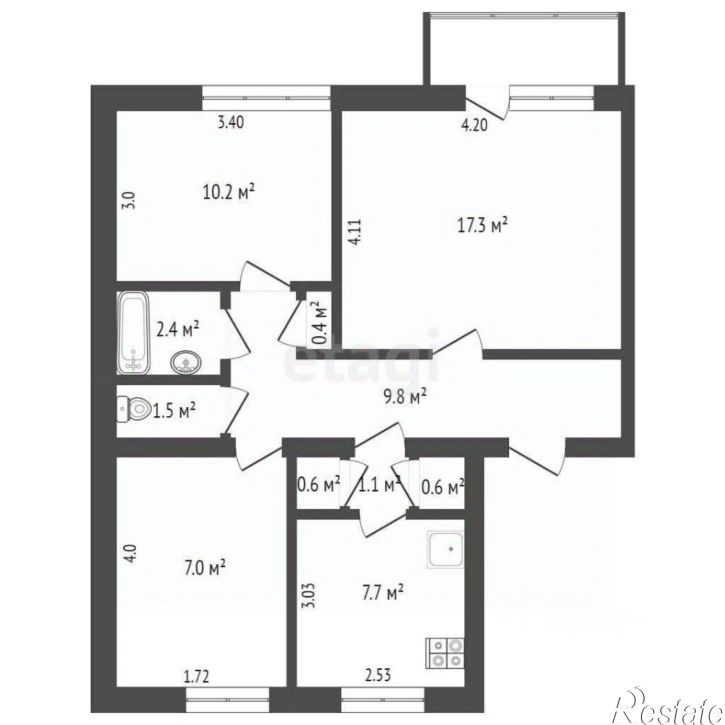 3-комн квартира Перекопская улица, 10,  д. 10