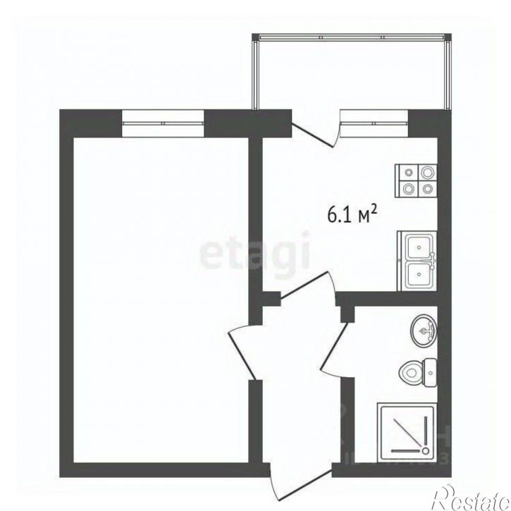 1-комн квартира улица Согласия, 28Л,  д. 28Л