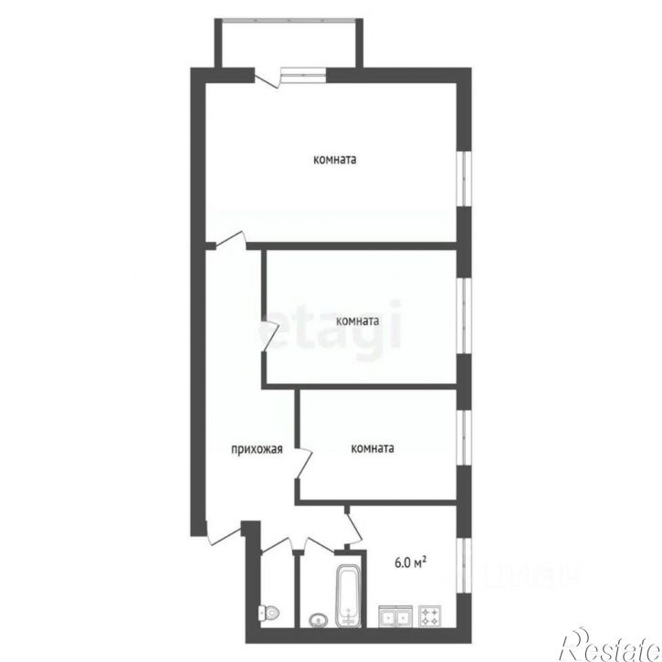 3-комн квартира ул им.Конституции, 3,  д. 3