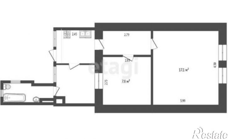 2-комн квартира Интернациональная улица, 46А,  д. 46А